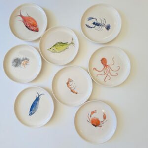 Assiettes plates poissons