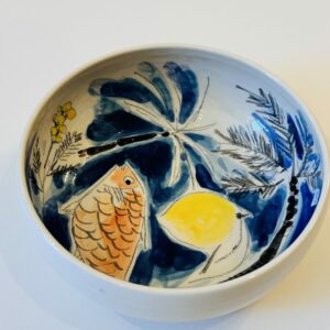 Saladier marine et mimosa